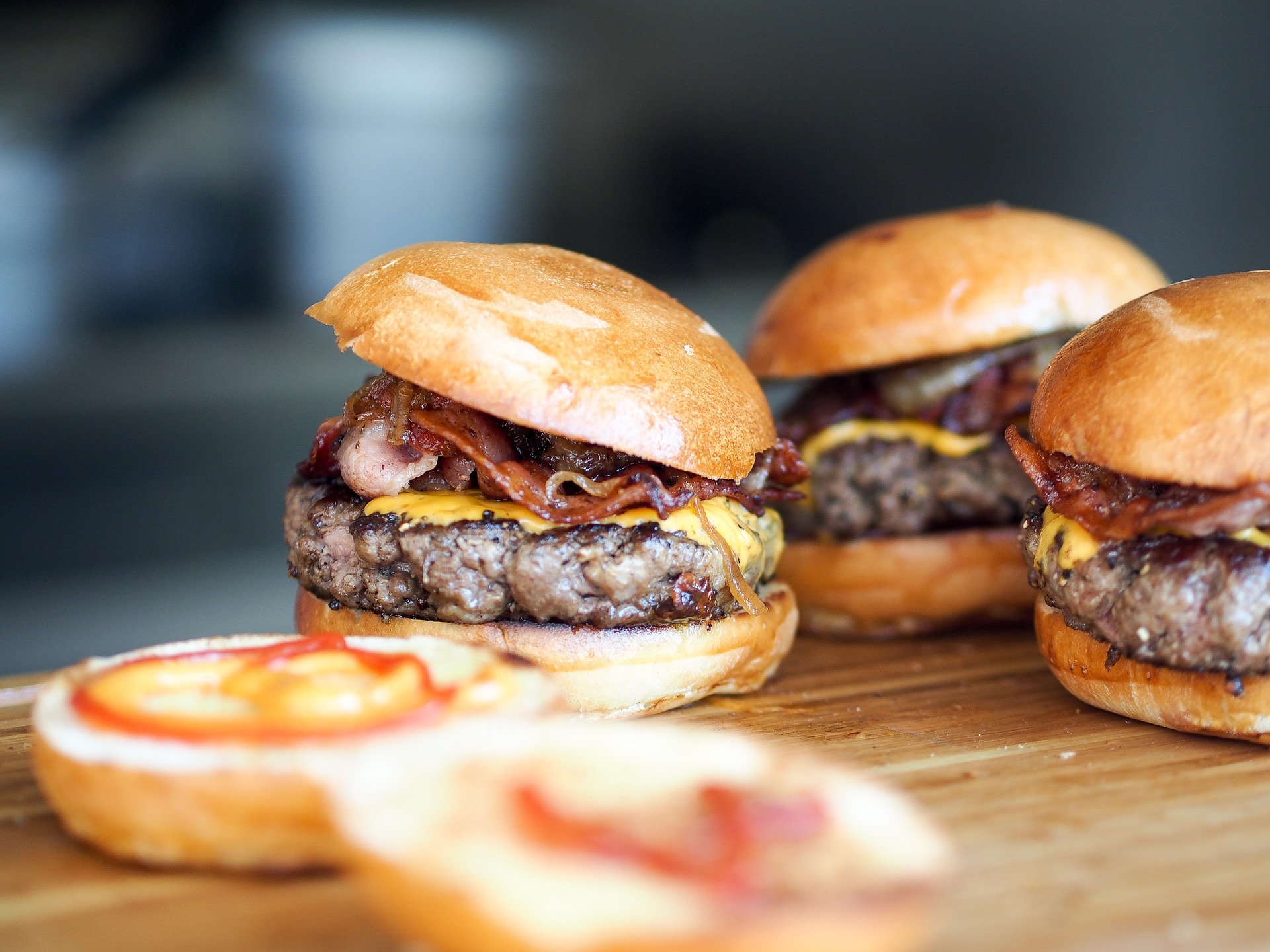 Enjoy a savory burger while dining on the outdoor patio of Picnickins.
